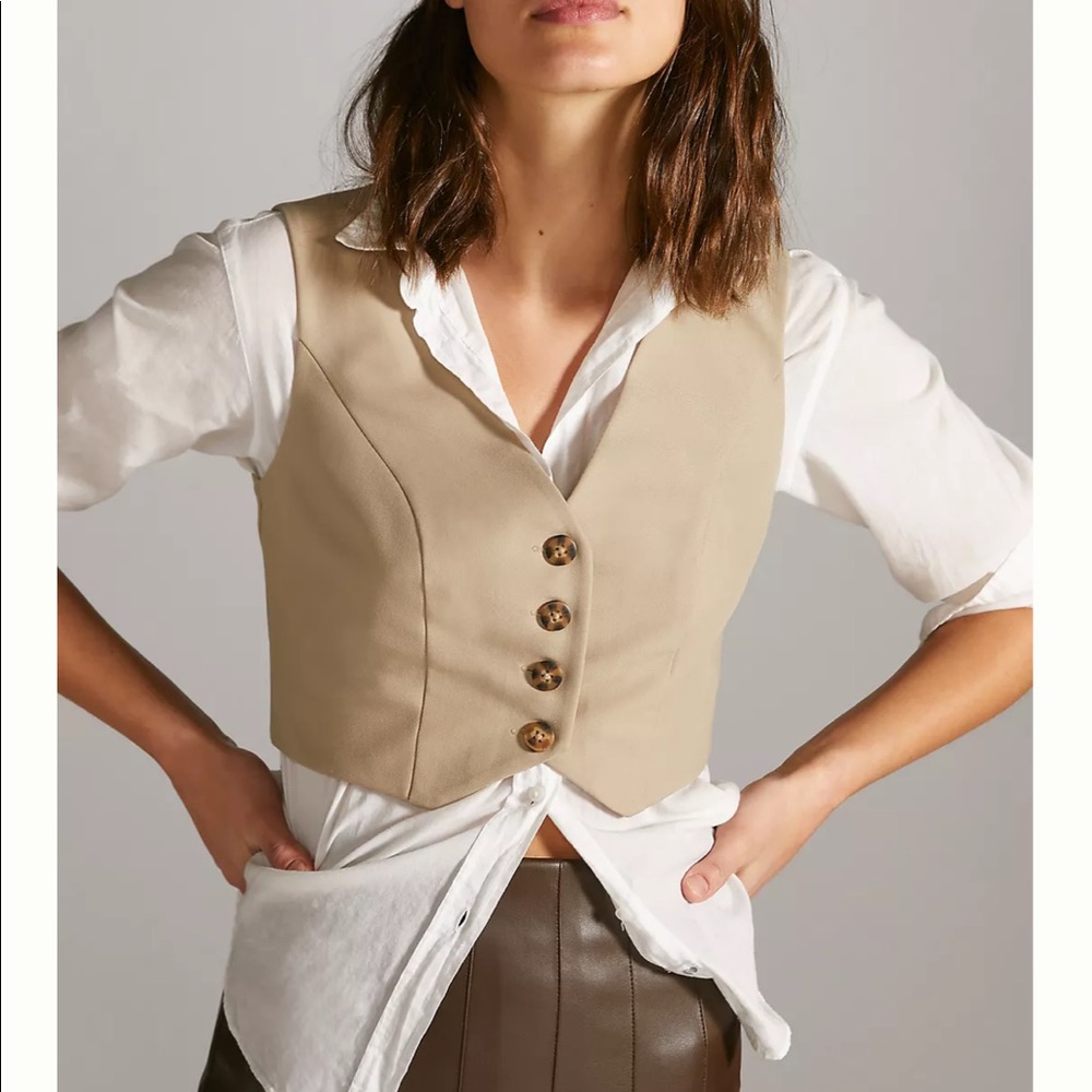 NWT Mare x Mare Anthropologie Beige Cropped Size Large
